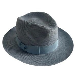 Rare Gucci Unisex Panama Straw Hat Light Blue Size 60cm (XLG)